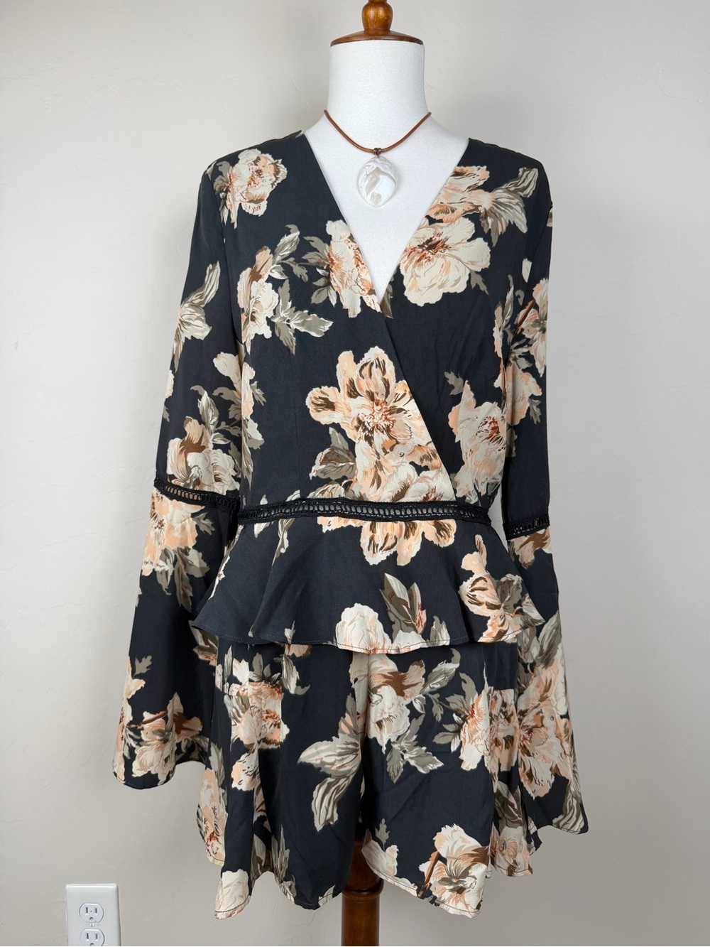 One One Six Floral Bell Sleeve Romper